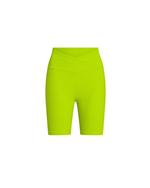 Electric Yoga Green Rib Biker Shorts