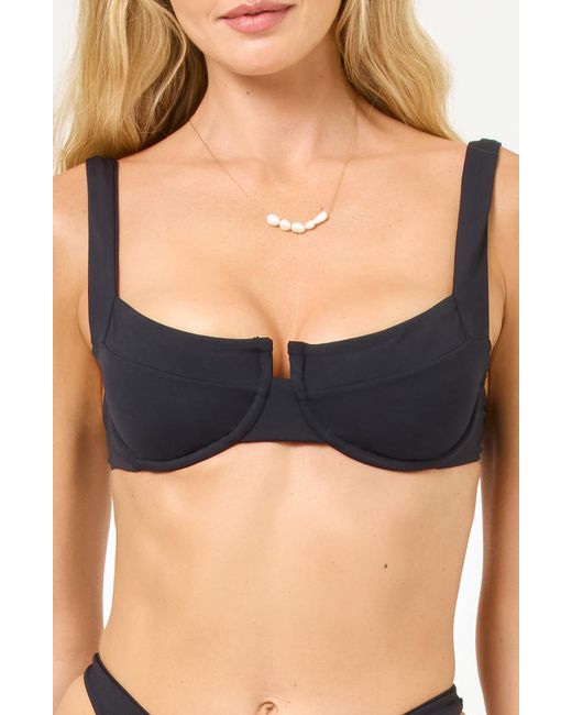 LSPACE Black Mako Underwire Bikini Top