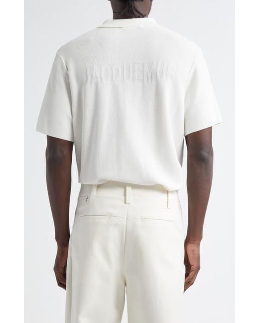 Jacquemus White Le Polo Maille Loose Fit Piqué Polo for men