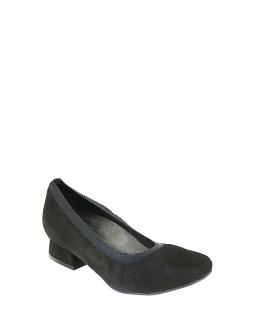 David Tate Black Fab Square Toe Pump