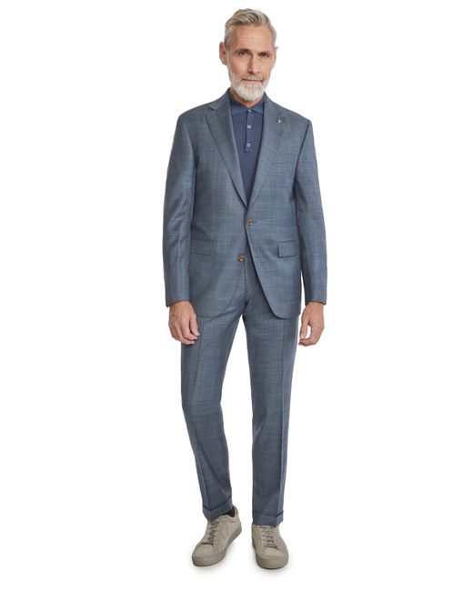 Jack Victor Blue Essence Windowpane Wool Suit for men