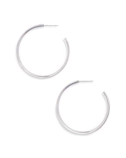Lyst Stella Valle Heart Shaped Hoop Earrings In Metallic Stella Valle Metallic Heart Shaped Hoop Earrings Lyst