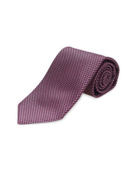 Tom Ford Purple Houndstooth Check Mulberry Silk Tie for men