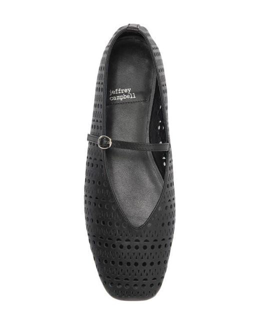 Jeffrey Campbell Black Khloe Perforated Square Toe Flat