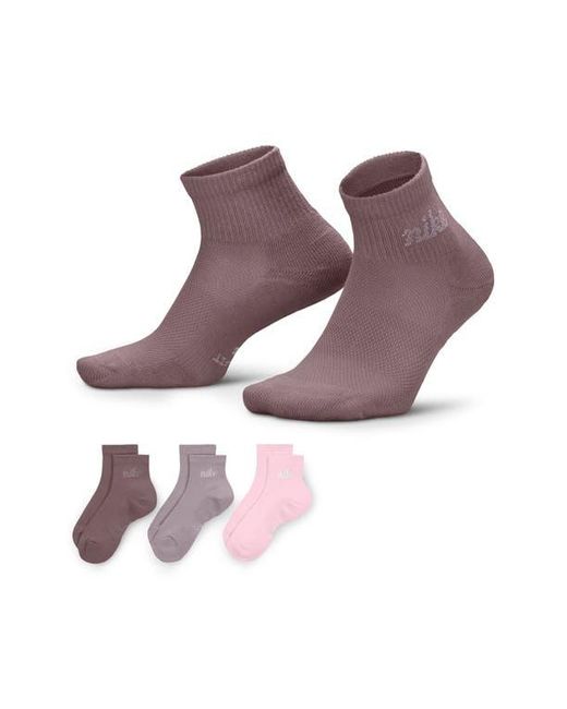 Nike Purple Everyday Elevated Assorted 3-Pack Ankle Socks