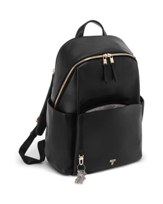 Tumi Black Raina Large Leather Backpack