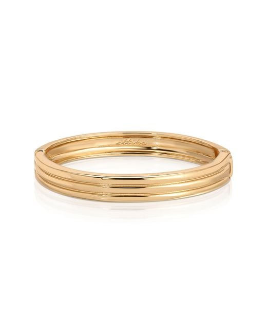 Ettika Natural Etched Hinged Bangle