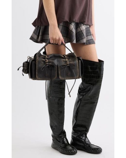 Acne Black Multipocket Washed Leather Bag