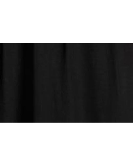 Bebe Black Lace-Up Back Long Sleeve Chiffon Midi Dress