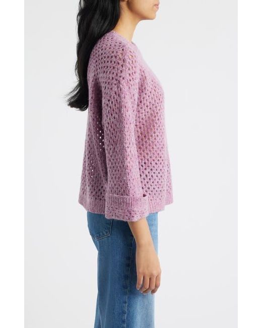 Wit & Wisdom Red Open Stitch Cuffed Sweater