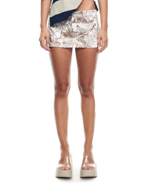 Lioness Multicolor Rhode Palm Print Low Rise Miniskort