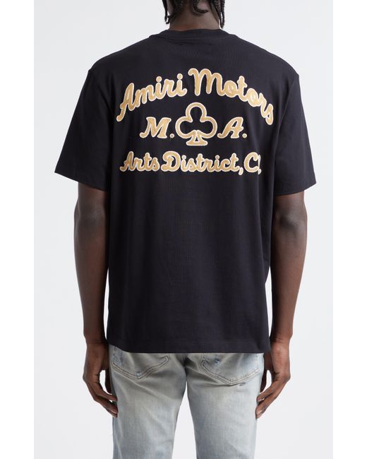 Amiri Black Motors Cotton Graphic T-shirt for men