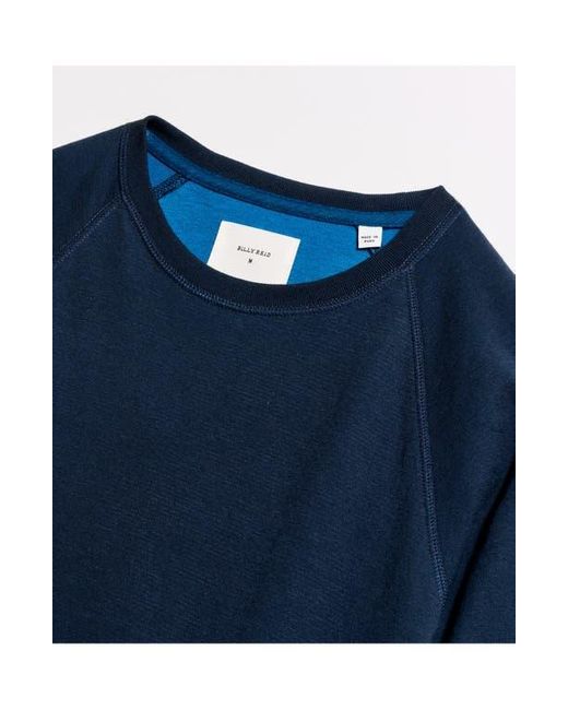 Billy Reid Blue Long Sleeve Cotton & Modal Crewneck T-Shirt for men