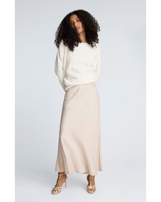 Kenneth Cole Natural Flare Satin Maxi Skirt