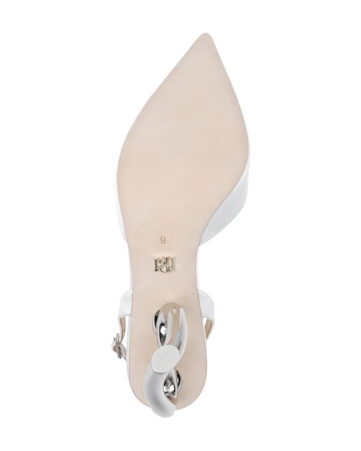 Badgley Mischka White Lucille Slingback Pointed Toe Pump