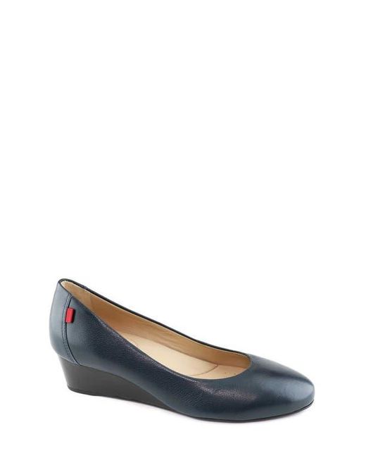 Marc Joseph New York Blue Prospect Leather Wedge Pump