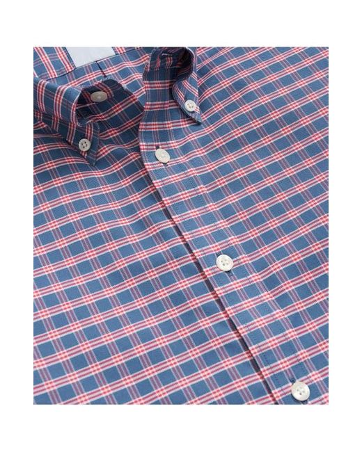 Brooks Brothers Blue Non-Iron Check Cotton Stretch Oxford Button-Down Shirt for men