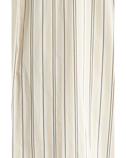Nordstrom Natural Stripe A-line Shirtdess