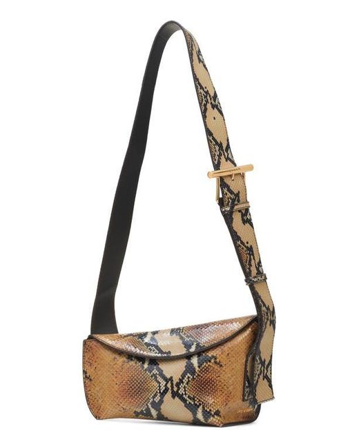 Alexander McQueen Natural T-Bar Sling Python Embossed Leather Crossbody Bag