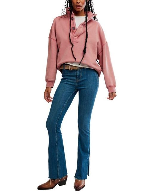 Free People Red Timeless Cotton Blend Pullover