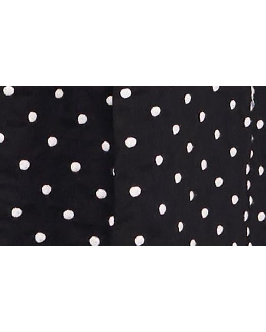 Cece Black Polka Dot Puff Sleeve Midi Dress