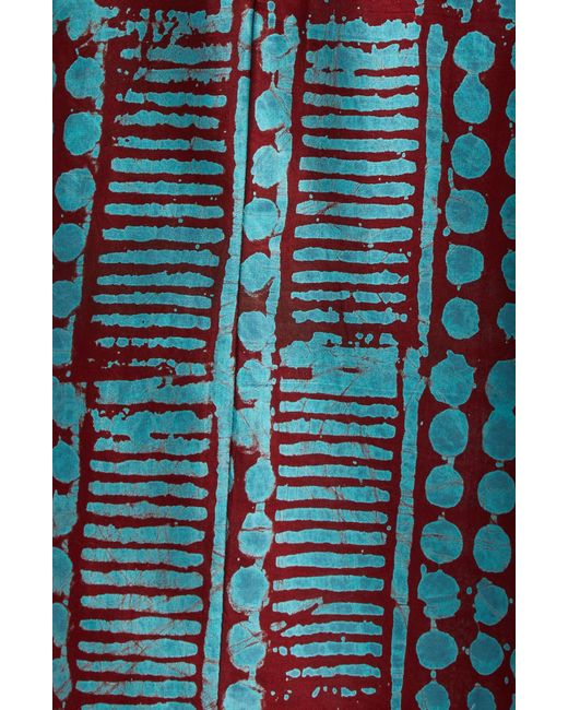 Busayo Blue Wande Abstract Print Sleeveless Cotton Maxi Dress