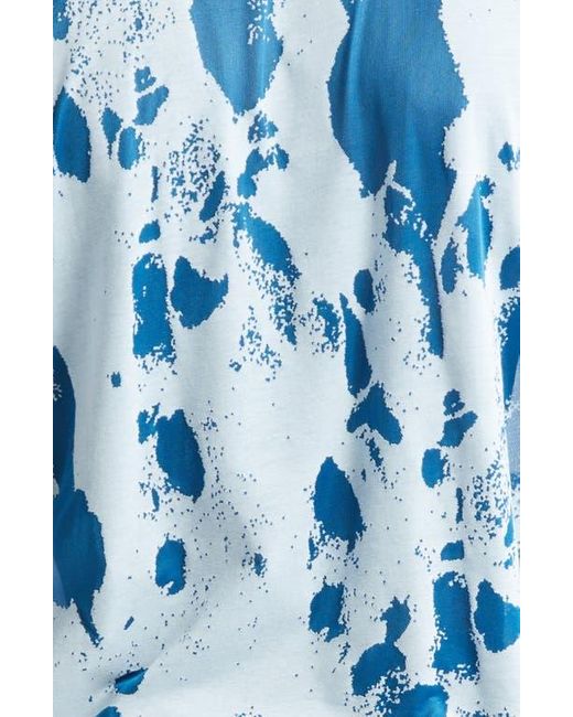 Tシャツ・カットソー ALEXANDER MCQUEEN DEVORE COTTON T-SHIRT WITH FLOCKED LOGO McQueen Flocked Logo Devoré T-Shirt in Blue for Men | Lyst