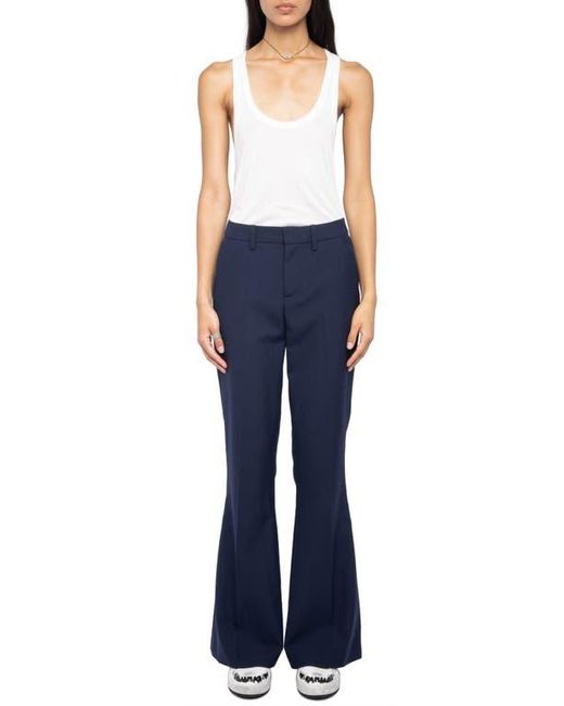 Zadig & Voltaire Blue Prevy Tailleur Flare Leg Pants