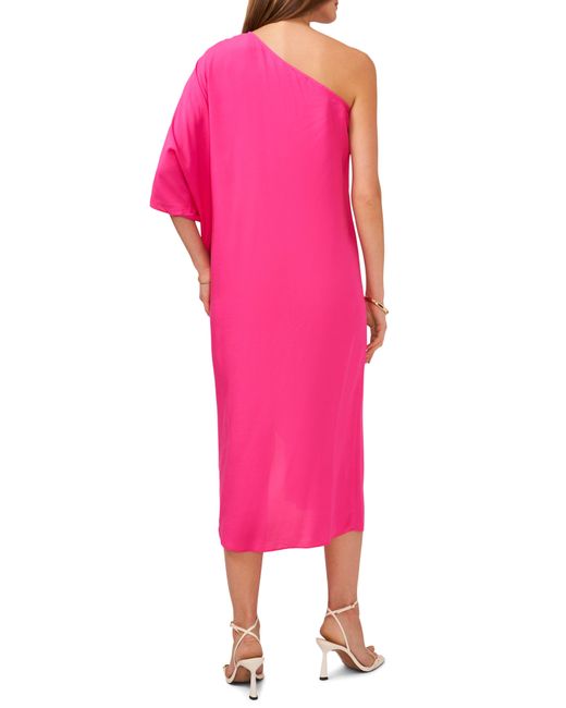 Vince Camuto Pink One-shoulder Asymmetric Caftan Dress