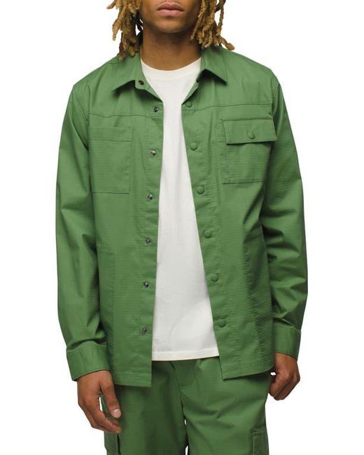 Prana Green Palisades Ripstop Upf Snap Front Field Shirt for men