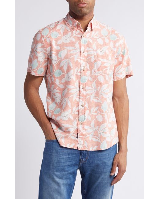 Faherty Brand Pink Breeze Short Sleeve Button-down Shirt for men