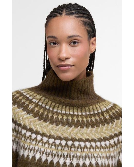 Barbour Green Lorrie Fair Isle Wool & Alpaca Blend Sweater