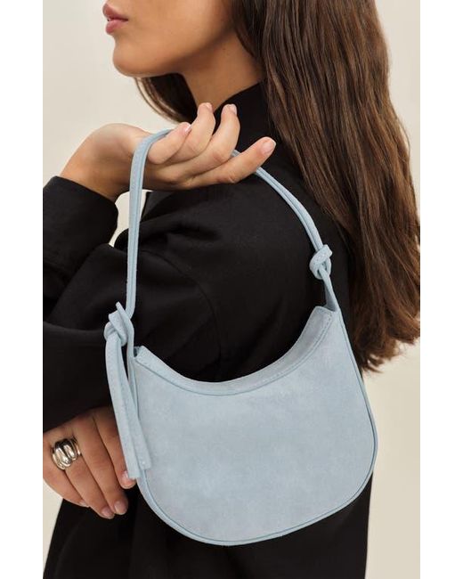 Reformation Blue Mini Rosetta Leather Shoulder Bag