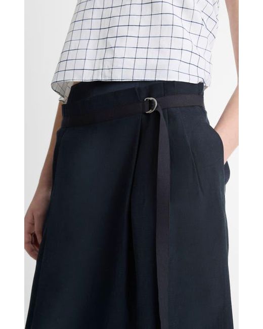 Vince Blue Belted Midi Skirt