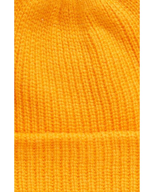 The Elder Statesman Orange Rib Cashmere Watchman Cap for men