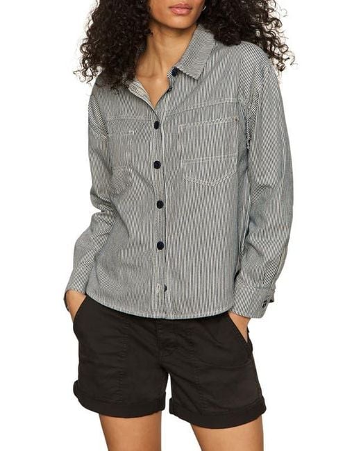 Sanctuary Gray Ivy Stripe Shacket