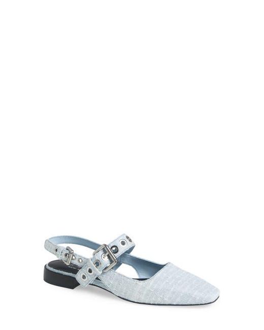 Rag & Bone Blue Moto Astra Mary Jane Slingback Flat