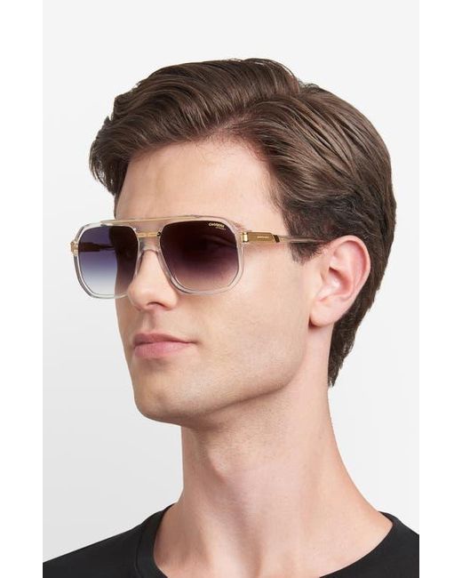 Carrera Gray 60Mm Rectangular Flat Top Sunglasses for men