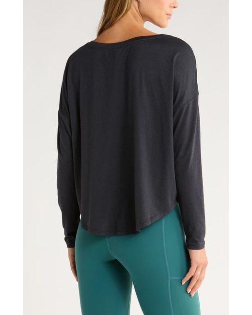 Zella Blue Restore Soft Long Sleeve Relaxed T-Shirt