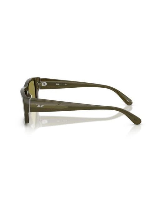 DIESEL Green Geck-D 57Mm Rectangular Sunglasses for men