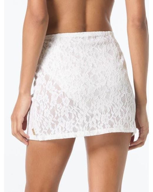 MICHAEL Michael Kors White Lace Pull On Cover Up Skirt