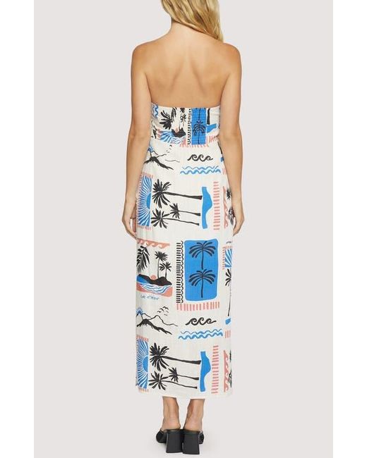 LOST AND WANDER Blue Azure Paradiso Strapless Maxi Dress