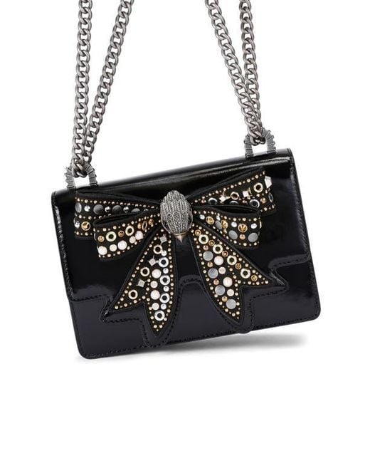 Kurt Geiger Black Small Shoreditch Bow Convertible Leather Crossbody Bag