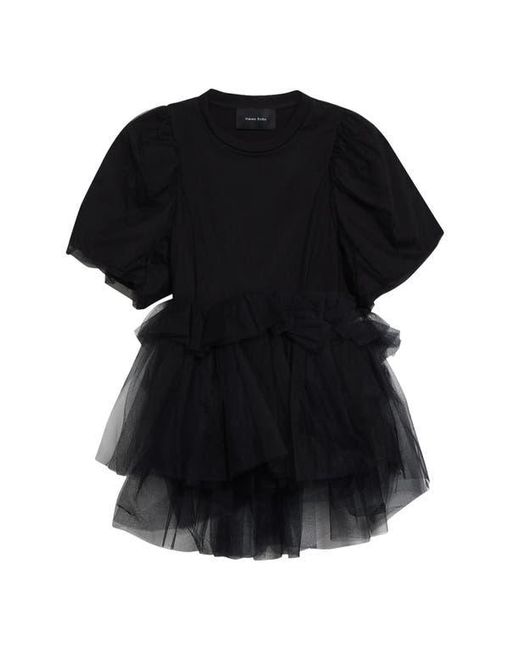 Simone Rocha Black Puff Sleeve Tutu Top