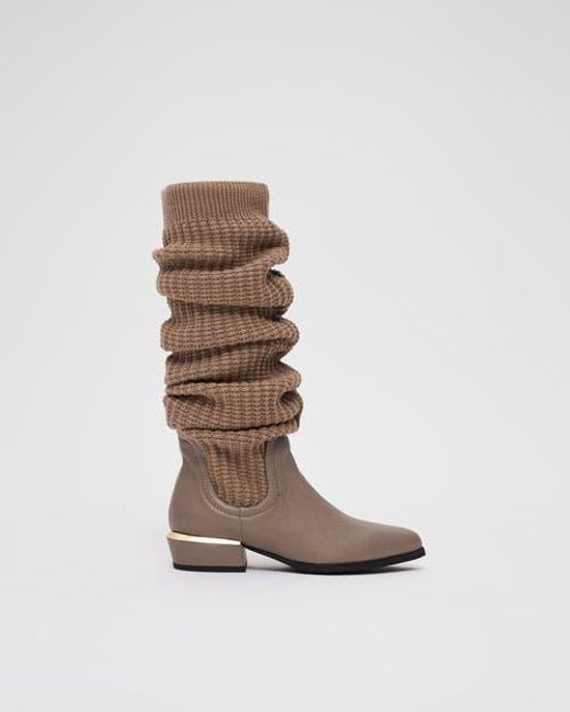 Theo the Label White Phoebe Leg-Warmer Boot