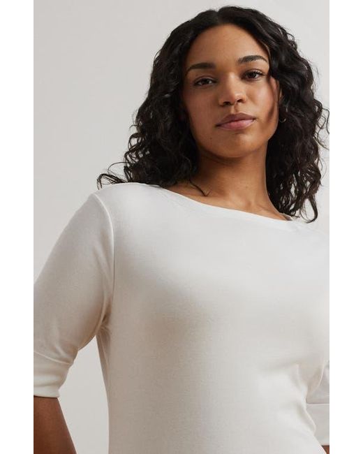 Ralph Lauren Gray Boat Neck Top