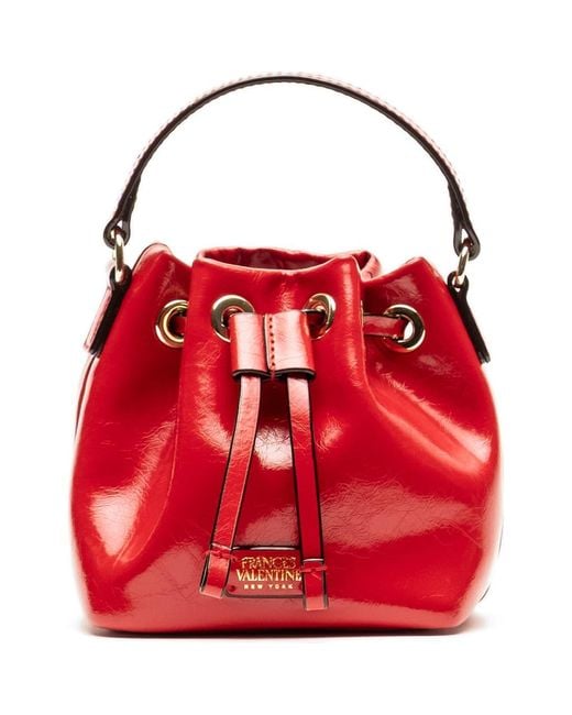 Frances Valentine Red Minnie Leather Bucket Bag