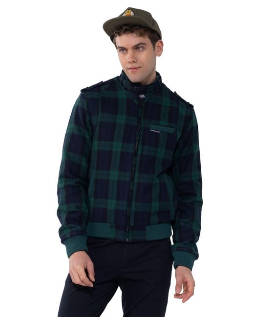 Members Only Green Wool Iconic Racer Jacket for men