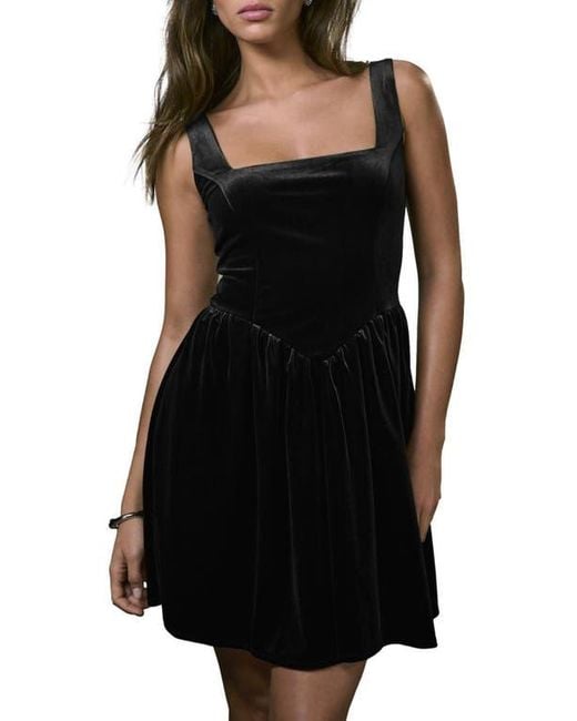 Next Black Sleeveless Velvet Minidress