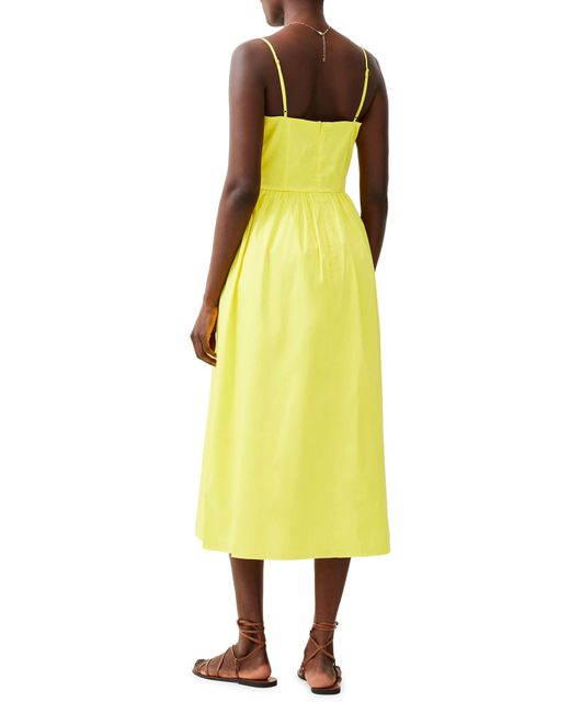 French Connection Yellow Florida Fit & Flare Midi Dress